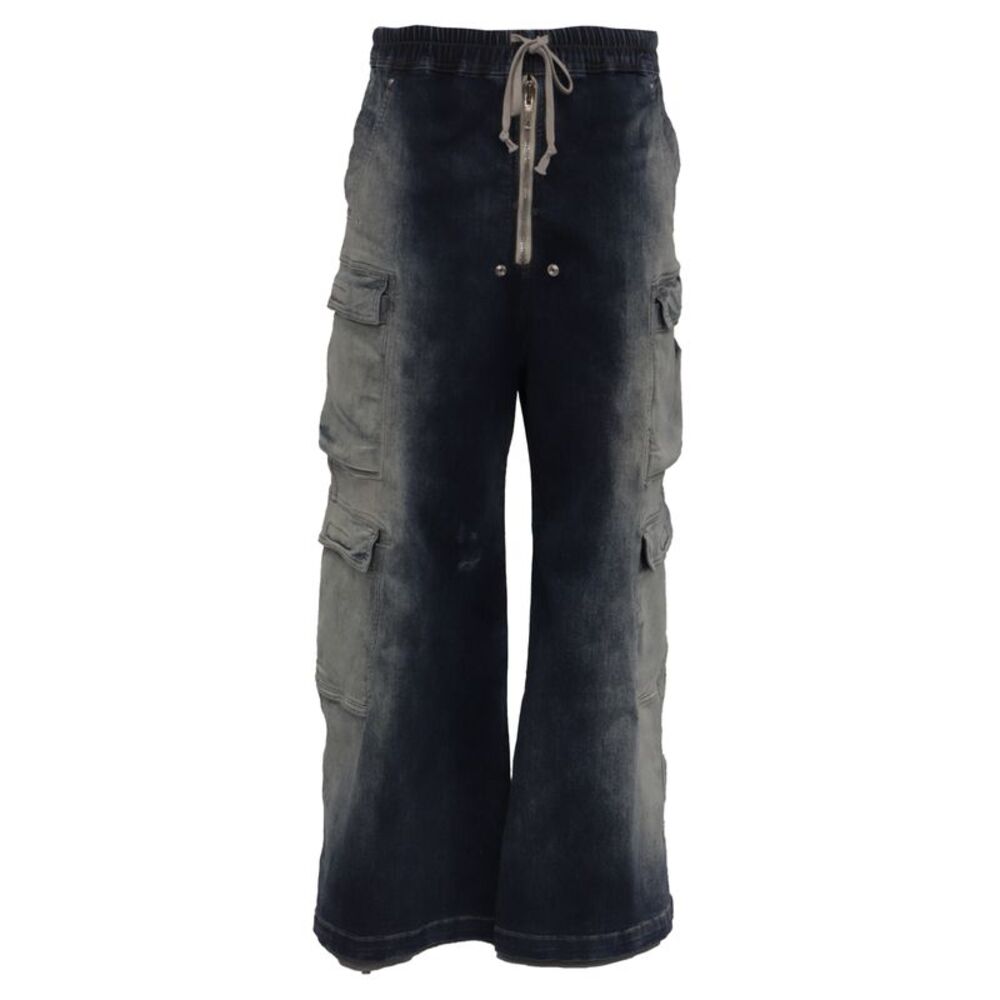 Rick Owens DRKSHDW EDFU Double Cargo Gradient Pants in Blue Cotton